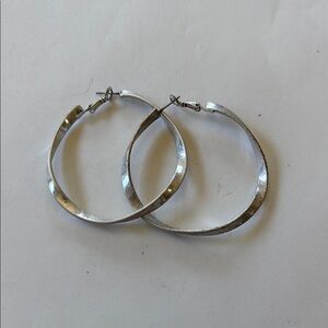 Vintage Native American Silver Classic Hoop Earrings